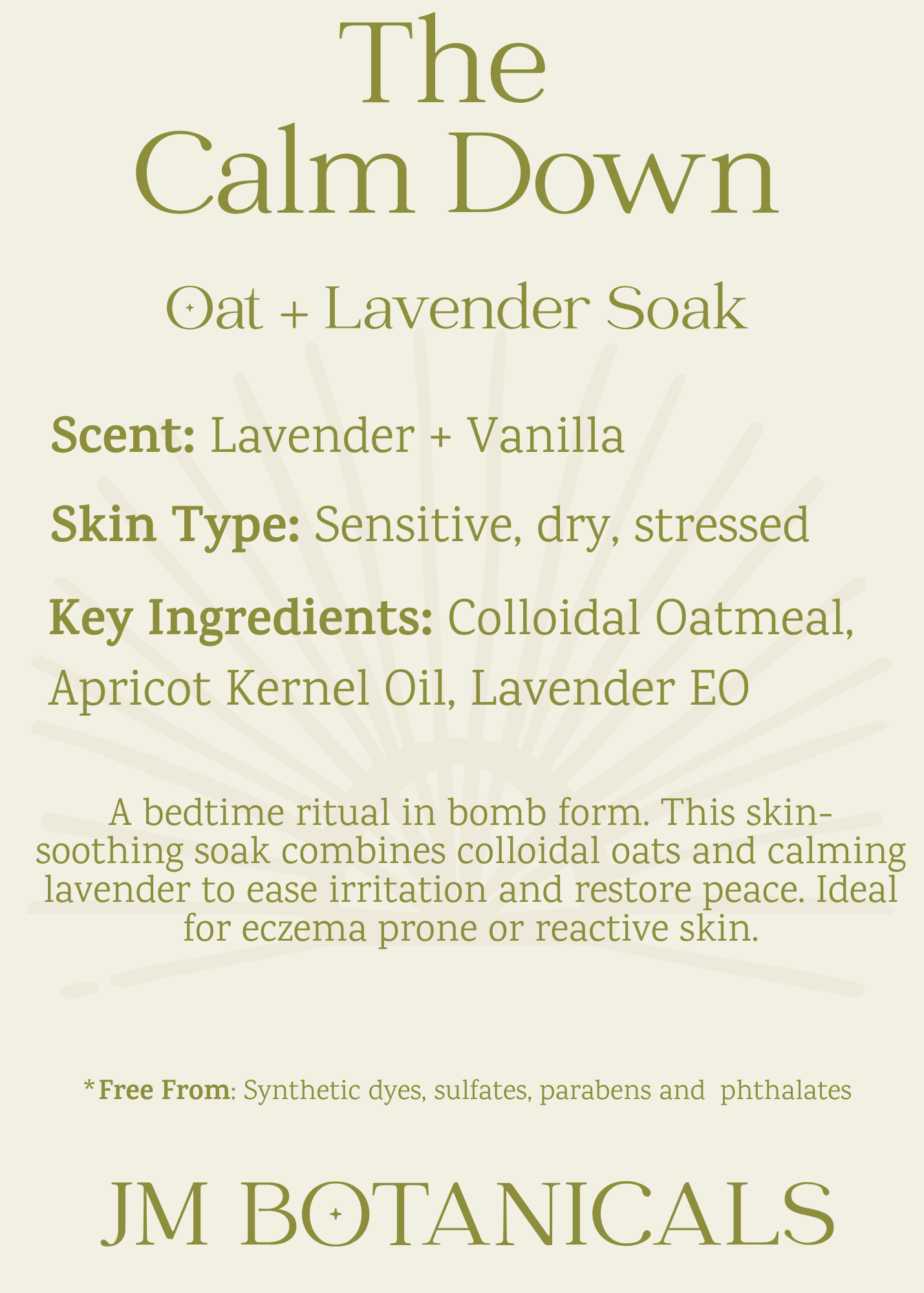 The Calm Down - Lavender + Oats