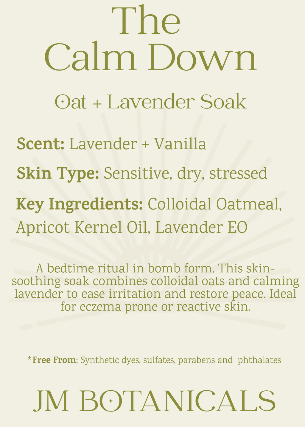 The Calm Down -  Lavender + Oats