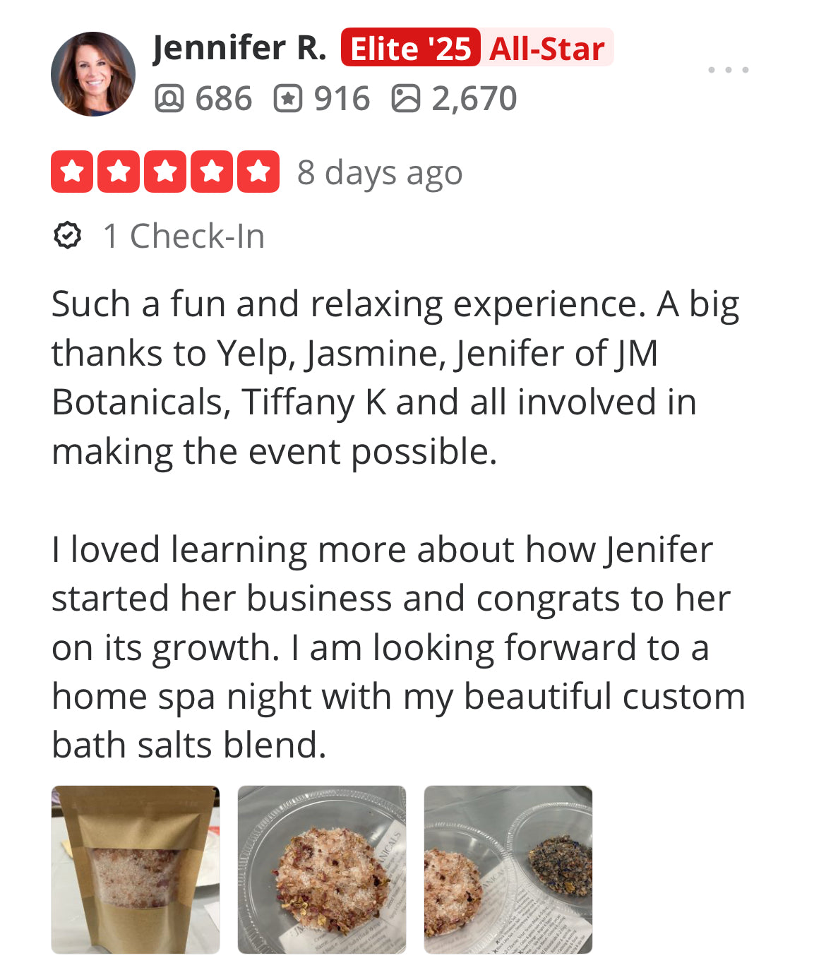 In Studio Therapeutic Bath Salt Blending Class